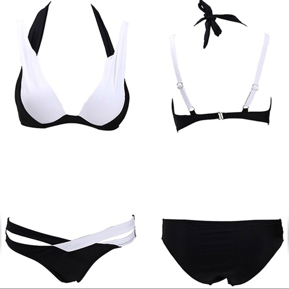 Black & White Color Block Bikini Swimsuit - Picture 6 of 6